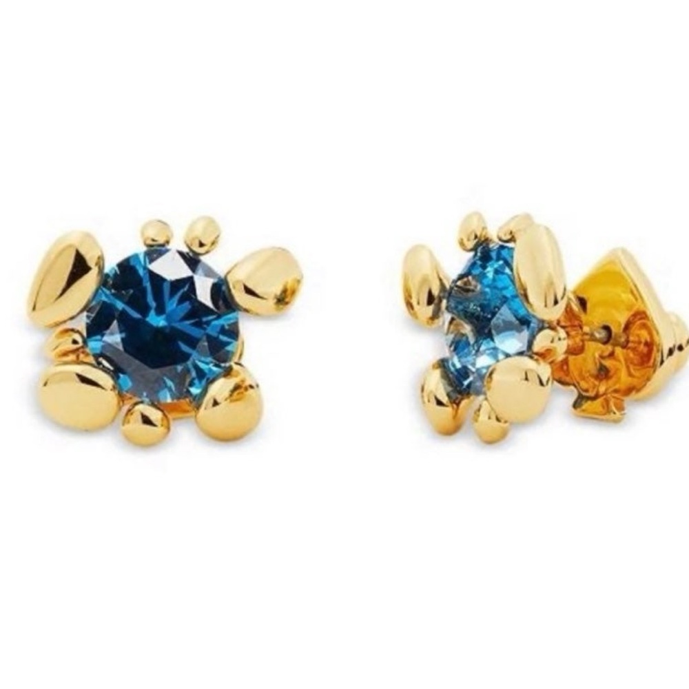 $52 Kate Spade Forest Nouveau Stone Stud Earrings blue